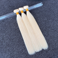 Extensions de cheveux humains chinois vierges 100% blondes, lisses et ondulées, double trame, double épaisseur, pour femmes noires