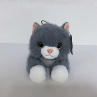 Boneka Kucing Abu-abu Besar Duduk, Bahan Super Lembut Isi Kapas PP, Desain Berhias Emas, Pereda Stres, Hadiah Promosi