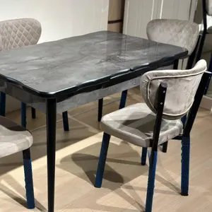 Ouro mesa de jantar com cadeiras conjunto estendido mesa madeira maciça pernas melhor qualidade produtos por atacado 2024 tendência