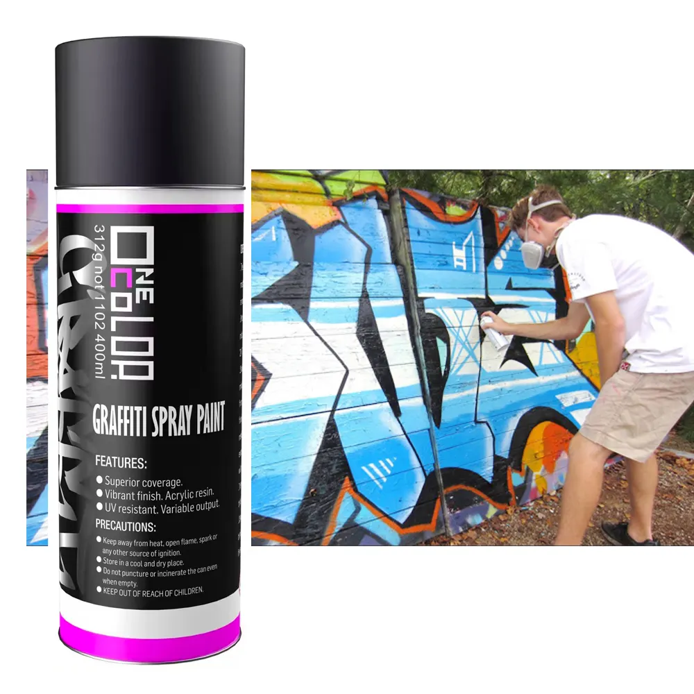 Graffiti sprey boya kurutma hızlı 400ML örnek mevcut akrilik Aerosol sprey boya toptan renkli sprey boya