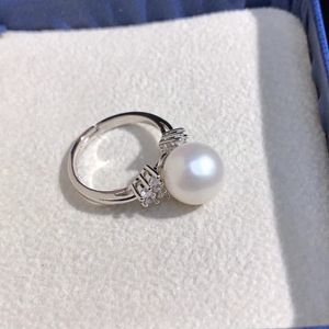 Anillo de Plata de Ley <span class=keywords><strong>925</strong></span> con perlas de agua dulce para mujer, joyería con diseño de perlas de agua dulce, R1055 - Product Image 4