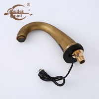 Robinet de lavabo intelligent infrarouge tout en cuivre transfrontalier à détection automatique, monotrou eau froide, finition antique, nouveau modèle