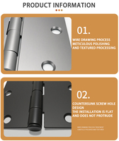 Mini charnières de porte en fer noir mat pour hôtels - Design moderne, épaisseur 2,2 mm, durables et faciles à installer