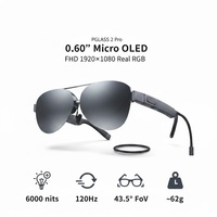 Kacamata Video AR VR PGLASS 2 Pro Layar OLED 0,6 Inci 43,5 FOV 120Hz DP Tipe C Layar Virtual 160 Inci