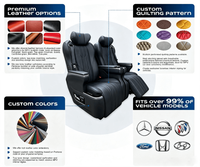 Sièges de luxe pour van, type capitaine, avec petite chaise pliante et revêtement en cuir épais, pour bus Mercedes-Benz