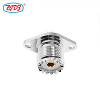 Conector RF SL16 UHF SO239 Hembra de 2 Orificios con Brida Rómbica para Panel, Conector de Antena Hembra