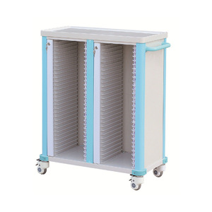 Carrito de almacenamiento de plástico para historias clínicas con cajones y ruedas para uso en oficina - Product Image 2