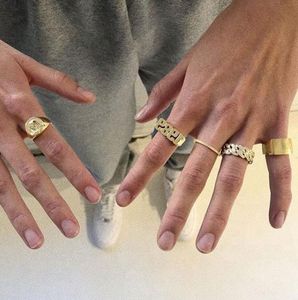 2021 nuovo <span class=keywords><strong>nome</strong></span> personalizzato Hip Hop 3D lettera anello personalizzato <span class=keywords><strong>uomo</strong></span> donna oro placcato Punk anello gioielli regalo - Product Image 3