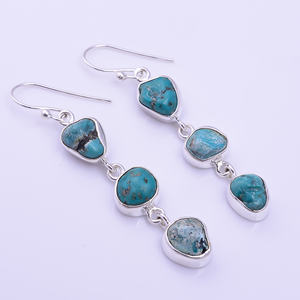 925 Sterling Silver Gemstone <b>Earring</b>, Natural Raw Watermelon <b>Tourmaline</b> Gemstone Hoop <b>Earring</b>, Handmade Silver Jewelry Exporter - Product Image 4