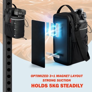 Bolsa de Gimnasio Magnética de Nuevo Diseño, Bolsa Magnética Negra Personalizada para Fitness, Proveedor de Bolsas de Gimnasio con Bolsa para Botella - Product Image 3
