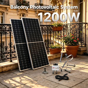 Kit de Sistema Solar para Balcón de <span class=keywords><strong>1200W</strong></span> con Control por Aplicación Inteligente y <span class=keywords><strong>Microinversor</strong></span> MPPT para Uso en Balcón de Apartamento y Jardín - Product Image 4