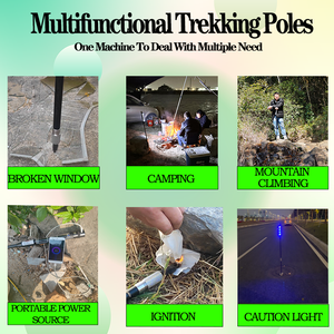 Bastón de senderismo telescópico ajustable multifuncional, bastones de Trekking plegables de aleación de aluminio <span class=keywords><strong>para</strong></span> autodefensa - Product Image 3