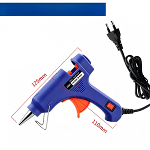 ปืนกาวร้อนขนาดเล็ก 20W สีฟ้า ปลั๊ก EU เครื่องมือ DIY สำหรับงานฝีมือ อุณหภูมิต่ำ - Product Image 1