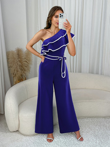 <span class=keywords><strong>Combinaison</strong></span> <span class=keywords><strong>femme</strong></span> tendance, sexy, col en V, sans manches, avec <span class=keywords><strong>pantalon</strong></span> large, élégante, décontractée, <span class=keywords><strong>combinaison</strong></span> une pièce pour <span class=keywords><strong>femme</strong></span> - Product Image 4