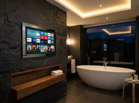 Téléviseur intelligent LED 4K UHD pour salle de bain, panneau miroir, étanche IP65, Assistant vocal Google, Wi-Fi, DVB-T/T2/C/S/S2, Nouveau modèle 2026, TV de salle de bain