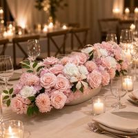 Centres de table de mariage de luxe préfabriqués, rangée de fleurs artificielles en tissu de soie, chemin de table pour allée, décoration de table pour banquets et événements