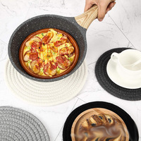 Napperons de table tissés écologiques pour Noël, résistants à la chaleur, 33 cm, noir, blanc, gris