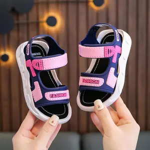 Ot-sandalias de moda para niños y niñas, zapatos de punta abierta con suela blanda de princesa, novedad de verano 2023