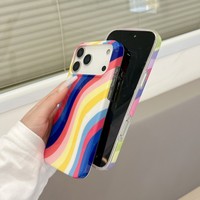 Coque de téléphone portable Senyork à rayures brillantes arc-en-ciel IMD pour iPhone 17E 16 Pro Max 15 14 Plus 13 12 11, coque arrière souple en TPU OEM