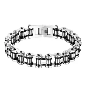 CAMAZ Couple Stainless Steel Electroplated Men's Motorcycle Chain Bracelet Fashion Jewelry Men's Watch Bracelet