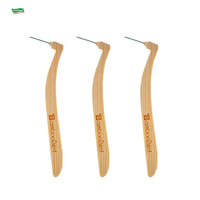 Brosses interdentaires en bambou courbées en forme de L CoralClean pour les espaces étroits, les appareils dentaires, les implants, kit de soins bucco-dentaires écologiques pour adultes, CE