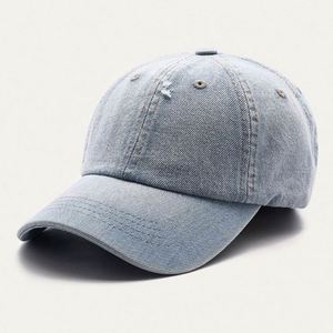 OEM Custom Plain Blank Worn Out Denim Baseball Cap,Unisex Distressed Denim Fabric Dad <b>Hat</b>,Luxury Gorras Washed Blue Jeans Cap - Product Image 3