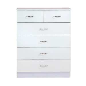 Home storage cabinet bedroom living room simple white environmental protection storage six drawer cabinet
