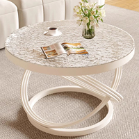 Nouvelle table basse en verre de style moderne et luxueux 2026 pour petit appartement, mobilier de salon, usage domestique, ronde