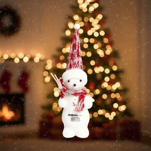 Homeera Christmas Snowman Decoration 24.5 Cm With Scarf And Hat For Holiday Display - Product Image 2