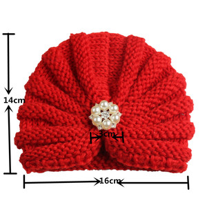 Nouveauté : <span class=keywords><strong>Turban</strong></span> pour enfants en gros, Europe et Amérique, couleur unie, perles et diamants, bonnet en <span class=keywords><strong>laine</strong></span> pour bébé, bonnet tricoté chaud pour bébé - Product Image 5