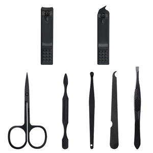 Set Professionale 7 in 1 per Pedicure e Manicure in Acciaio Inossidabile con Custodia da Viaggio in Pelle Nera - Product Image 2