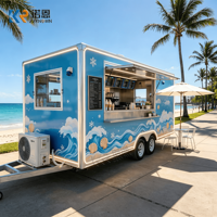 Conteneur de 5m pour café, bar, kiosque à café mobile, camion de café, caravane commerciale, remorque alimentaire