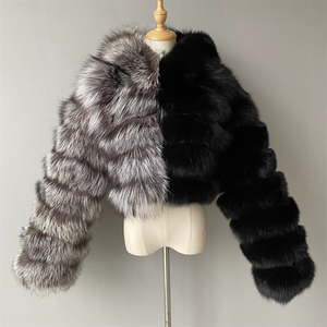 Jxwatcher <span class=keywords><strong>Cappotto</strong></span> in Vera <span class=keywords><strong>Pelliccia</strong></span> di Volpe Bicolore <span class=keywords><strong>con</strong></span> Cappuccio, Soffice e Caldo per Donna, Vendita all'Ingrosso - Product Image 3