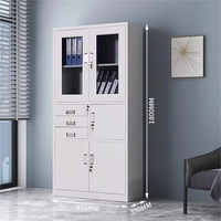 Meubles de bureau modernes ajustables et mobiles sur mesure, armoires d'archives en acier pour hôpitaux et entrepôts avec portes en verre