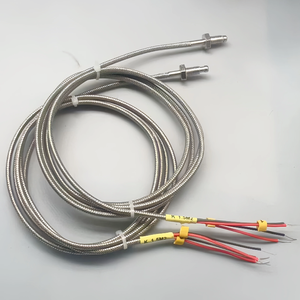 مستشعر حرارة مزدوج من النوع K مع برغي ملولب M6، يصل إلى 1200 درجة مئوية، مع درع من الفولاذ المقاوم للصدأ - Product Image 2