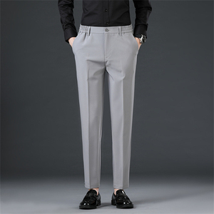 Nuovi pantaloni da uomo in tessuto Non di ferro pantaloni eleganti lisci neri albicocca <span class=keywords><strong>grigio</strong></span> scuro pantaloni Casual da uomo pantaloni da lavoro maschili - Product Image 3