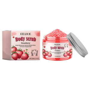 Gommage corporel à la fraise Exfoliant Hydratant Gommage corporel Gommage au sucre Hydrater la peau nettoyante en douceur 100g - Product Image 1