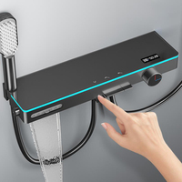 Robinet de douche thermostatique numérique à affichage LED pour salle de bain, ensemble de pommeau de douche 3 fonctions avec jet de pluie doux