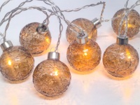 N-CONCEPT Glaskugel-Lichterkette 1,8m - Batteriebetriebene Innen-Weihnachtsdekoration für Haus, Baum und Fenster, Tischbeleuchtung