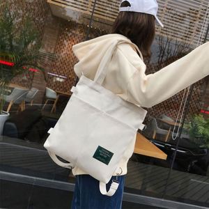 Sac à bandoulière multifonctionnel coréen en toile pour étudiants, sac à dos et sac fourre-tout en toile pour femmes - Product Image 4