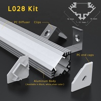 L028 LED Canal 45 Coin Monté, Éclairage de Bande de Canal En Aluminium MENÉ PAR Lumière D'angle De Profil/