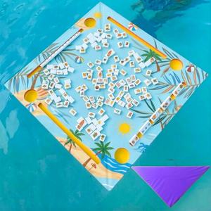 Plateau de jeu flottant pliable carré pour Mahjong, <span class=keywords><strong>Domino</strong></span>, Piscine, Plage, Fête aquatique, Sport, Jeu de collection avec étui de transport - Product Image 6