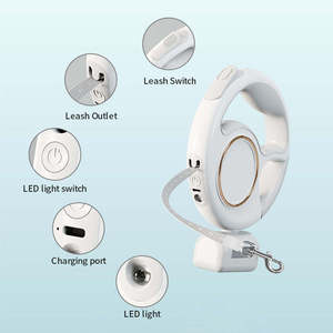 Luxury Custom Outdoor Training <b>Led</b> Flash <b>Light</b> With Garbage Bag Jogging Large Retractable Pet Dog Lead Leash - Product Image 2