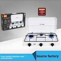 Cuisinière à gaz domestique à trois brûleurs, faible consommation d'énergie, haute efficacité, puissante