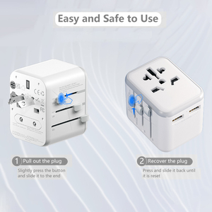Adaptateur de voyage universel Worldplug 5V <span class=keywords><strong>2</strong></span>.4A avec prise secteur AC et ports USB - Product Image 5