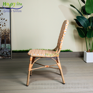 Happy Life <span class=keywords><strong>Paris</strong></span> Bistro Style Silla de comedor de ratán Marco de aluminio para todo clima Diseño moderno ligero para uso en dormitorio y <span class=keywords><strong>parque</strong></span> - Product Image 6