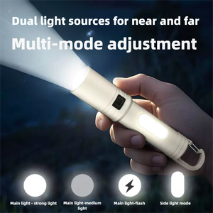 مصباح يدوي LED قوي ببطارية طويلة للغاية متعدد الوظائف ABS USB تصميم جديد خارجي مدمن مخدرات - Product Image 2