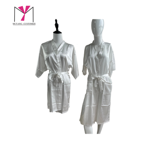 ชุดคลุมยาวปรับแต่งได้ MUYANG แขนสั้น ผ้าซาติน ชุดนอนฤดูร้อน สำหรับใช้ในบ้านและโรงแรม - Product Image 2