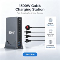 Chargeur universel tendance 12 ports QC3.0 Type C 140W PD pour ordinateur portable, prise EU USA AU UK pour iPhone, chargeur GaN 1300W
