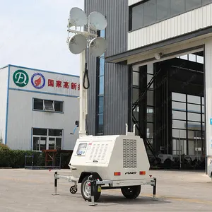 Environmental Protection Mobile Trailer 7M Light Tower for Road Building Construction Energy Saving Project
